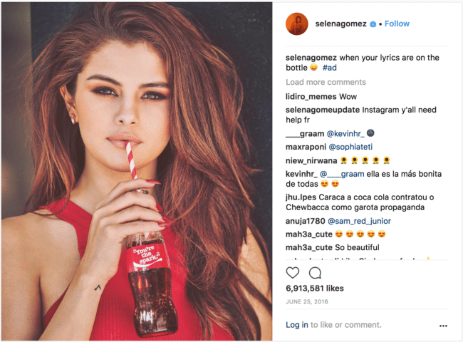 Selena Gomez influencer marketing