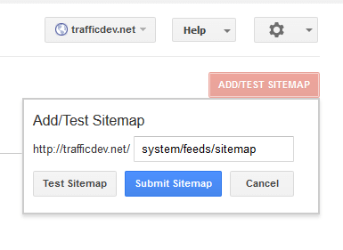 enter relevant URL for sitemap